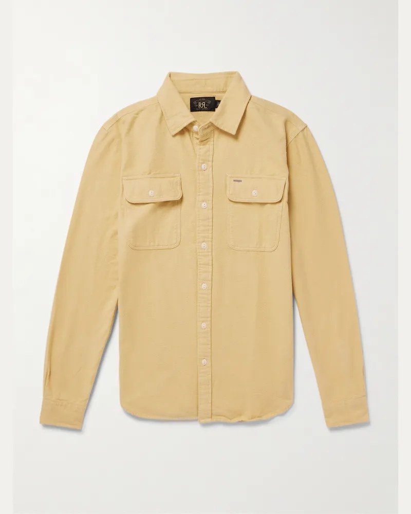 RRL Grayson Hemd aus Baumwollflanell Gelb
