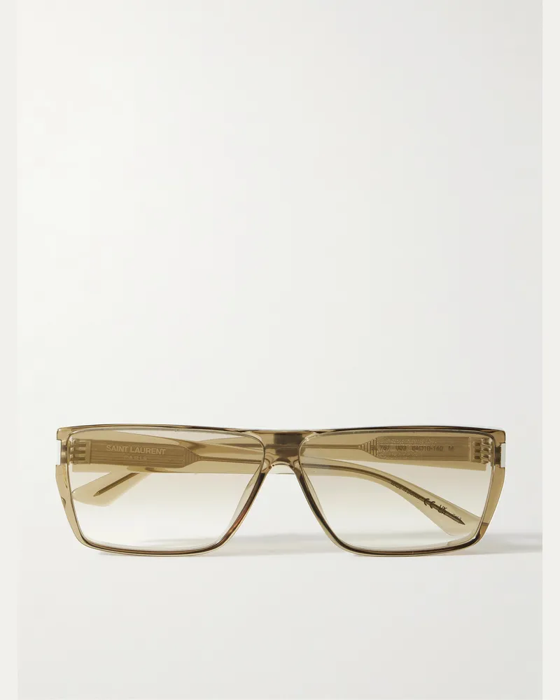 Saint Laurent Sonnenbrille mit rechteckigem Rahmen aus Azetat Braun