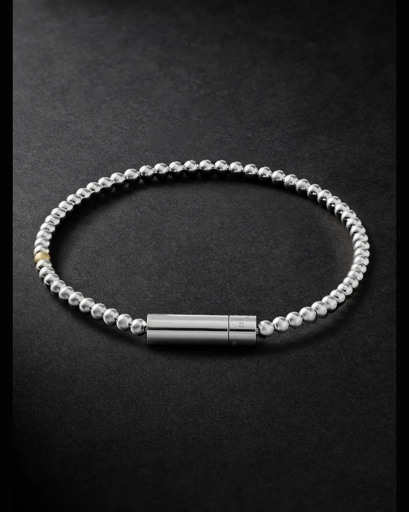 Le Gramme 11 Perlenarmband aus 18 Karat Gold und Sterlingsilber Silber