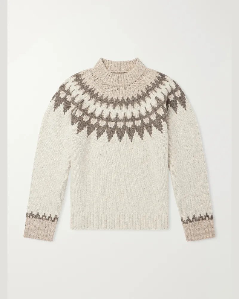 Hartford Donegal Jacquard Wool-Blend Sweater Neutrals