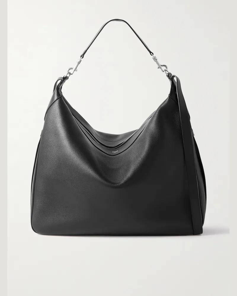 Celine Romy Weekend Full-Grain Leather Messenger Bag Black