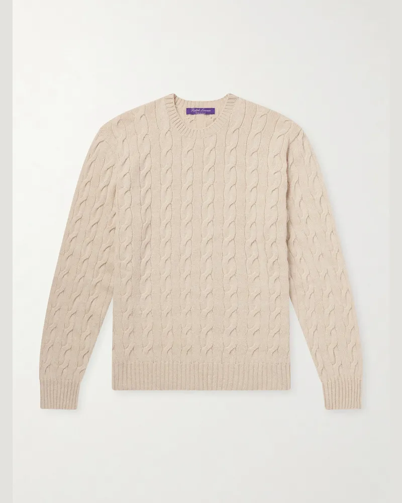 Ralph Lauren Cashmere Cable-Knit Sweater Neutrals