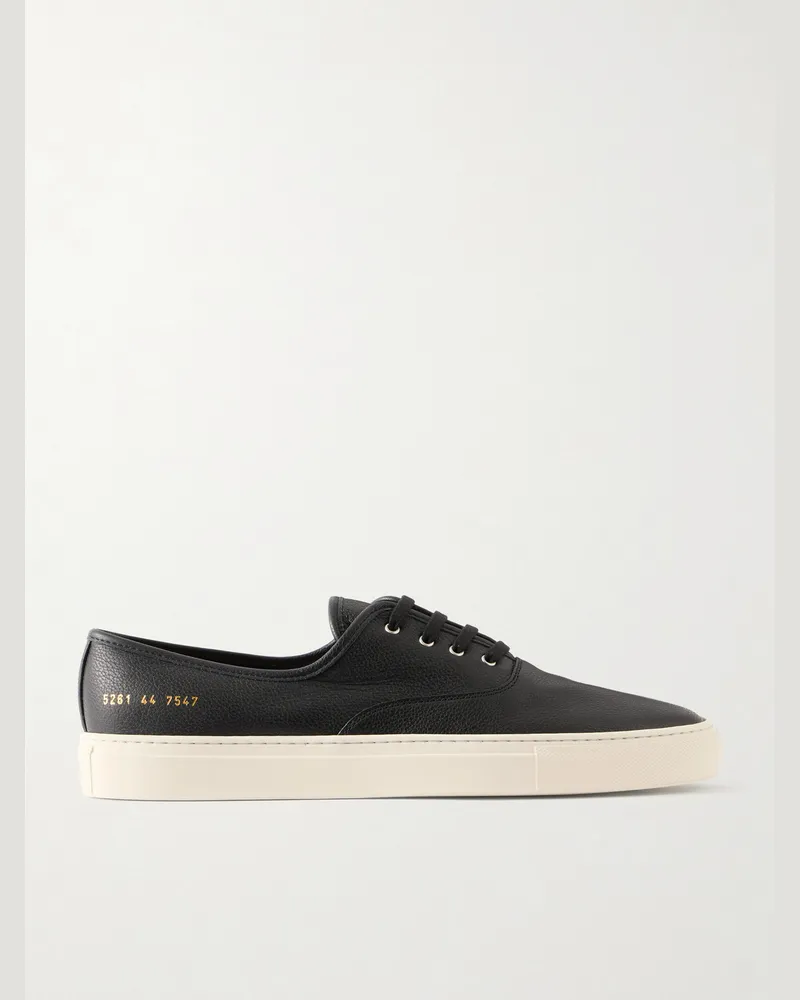 Common Projects Deck Full-Grain Leather Sneakers Black