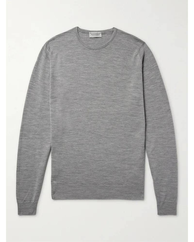 John Smedley Lundy Pullover aus melierter Merinowolle Grau