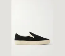 Perforated Suede Slip-On Sneakers