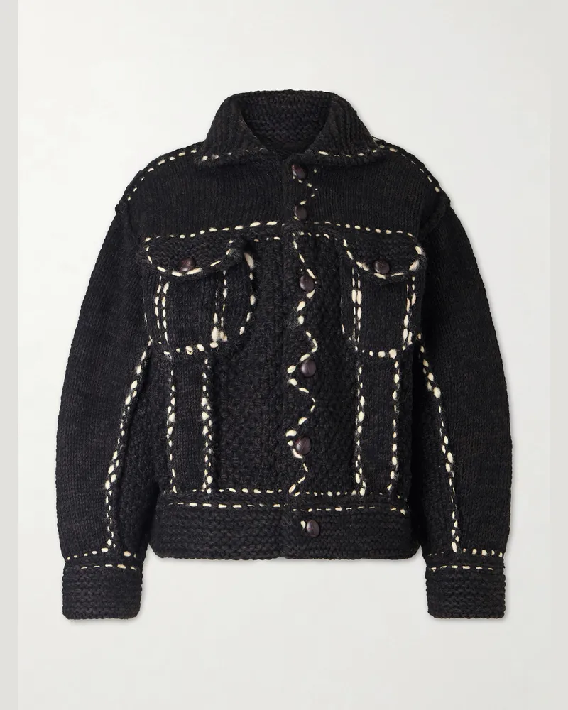 KAPITAL Jacke aus Wolle mit Stickereien Schwarz