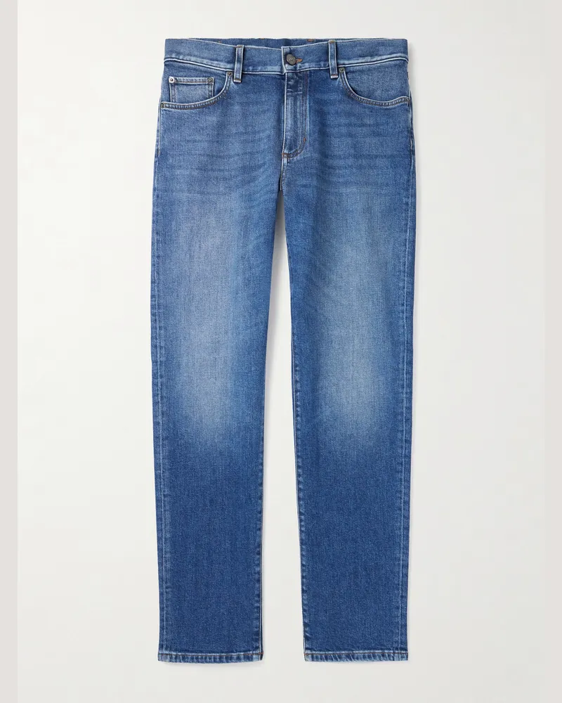 Ermenegildo Zegna Roccia schmal geschnittene Jeans aus Stretch-Denim Blau