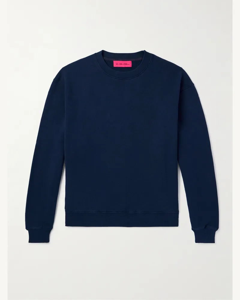 The Elder Statesman Daily Crew Sweatshirt aus Jersey aus einer Baumwoll-Kaschmirmischung Blau