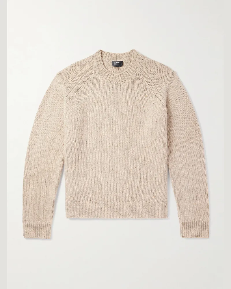 A.P.C. Harris Pullover aus gesprenkelter Merinowolle Neutral