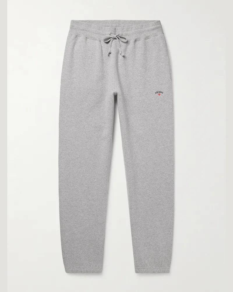 Noah NYC Core schmal zulaufende Jogginghose aus Baumwoll-Jersey mit Logostickerei Grau