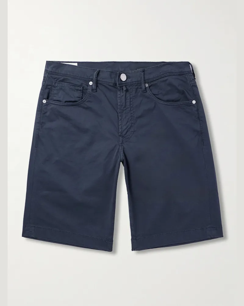 Slowear Division Straight-Leg Cotton-Blend Shorts Blue