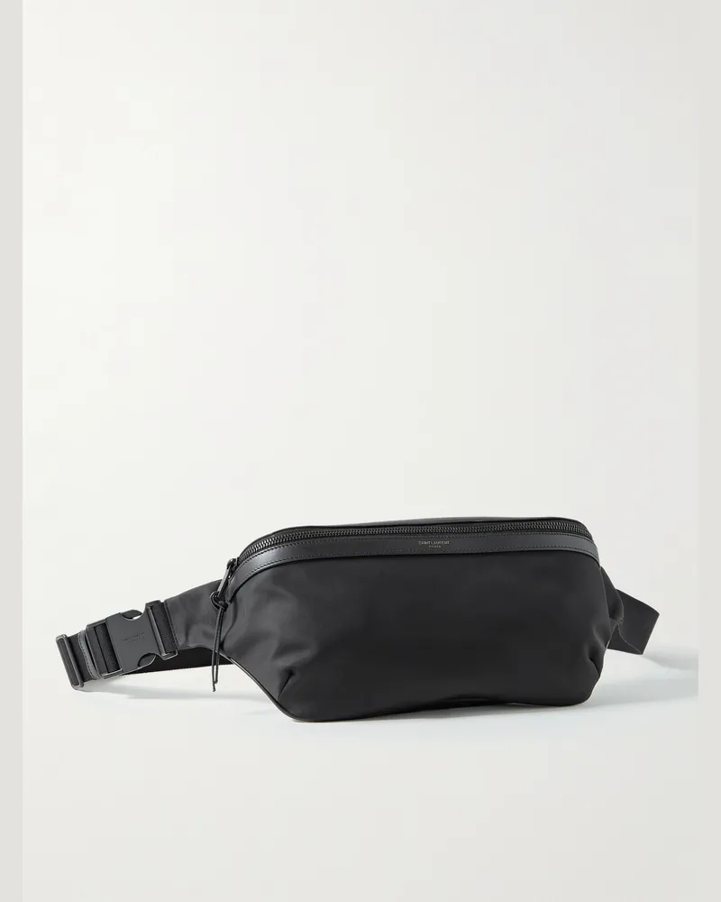 Saint Laurent Leather-Trimmed Nylon Belt Bag Black