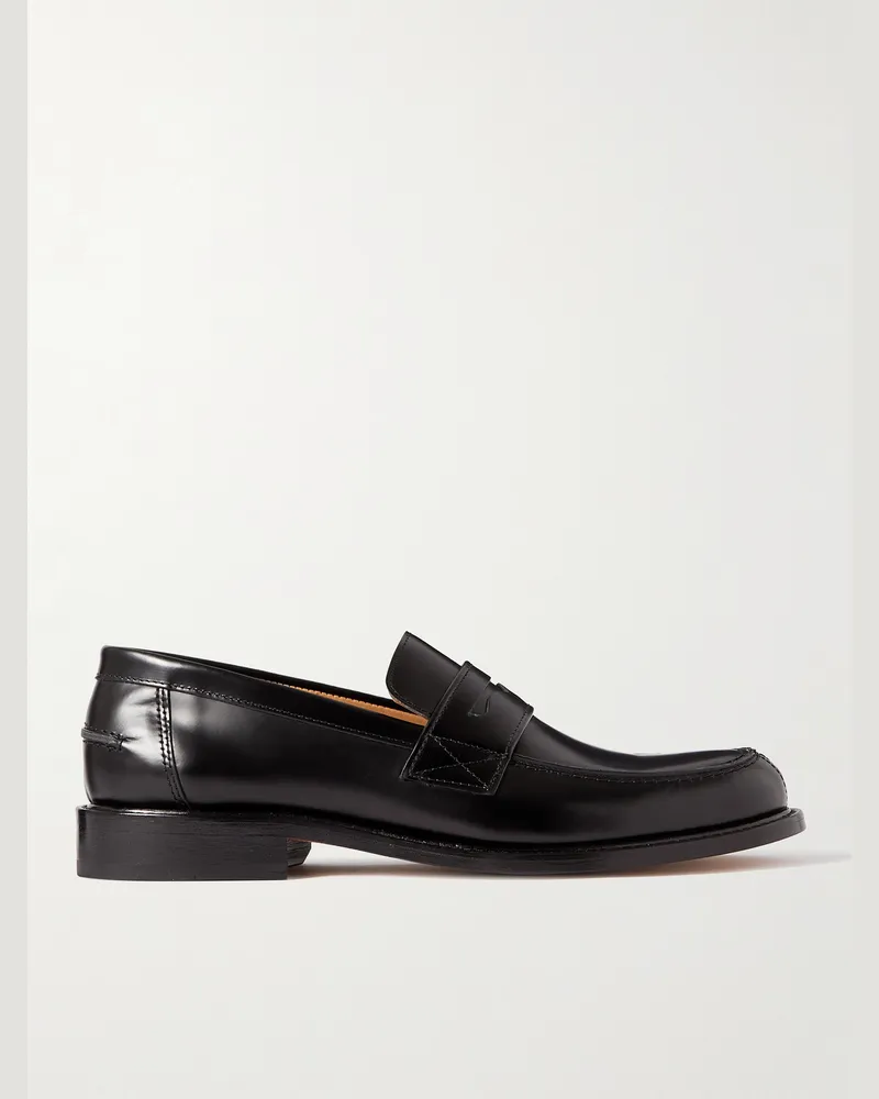 MR P. Scott Pennyloafers aus glänzendem Leder Schwarz