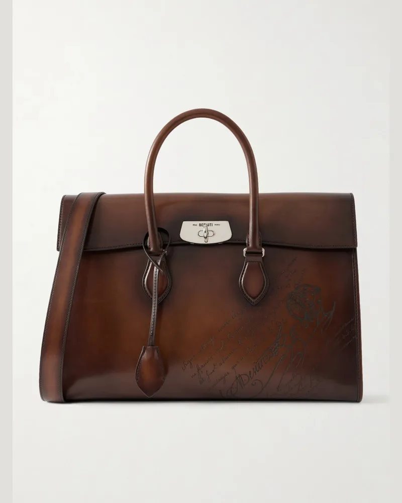 Berluti E'Mio Venezia Leather Briefcase Brown