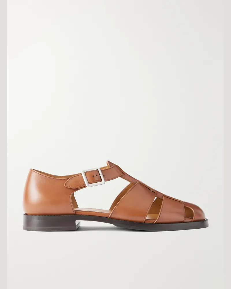 JM Weston Leather Sandals Brown