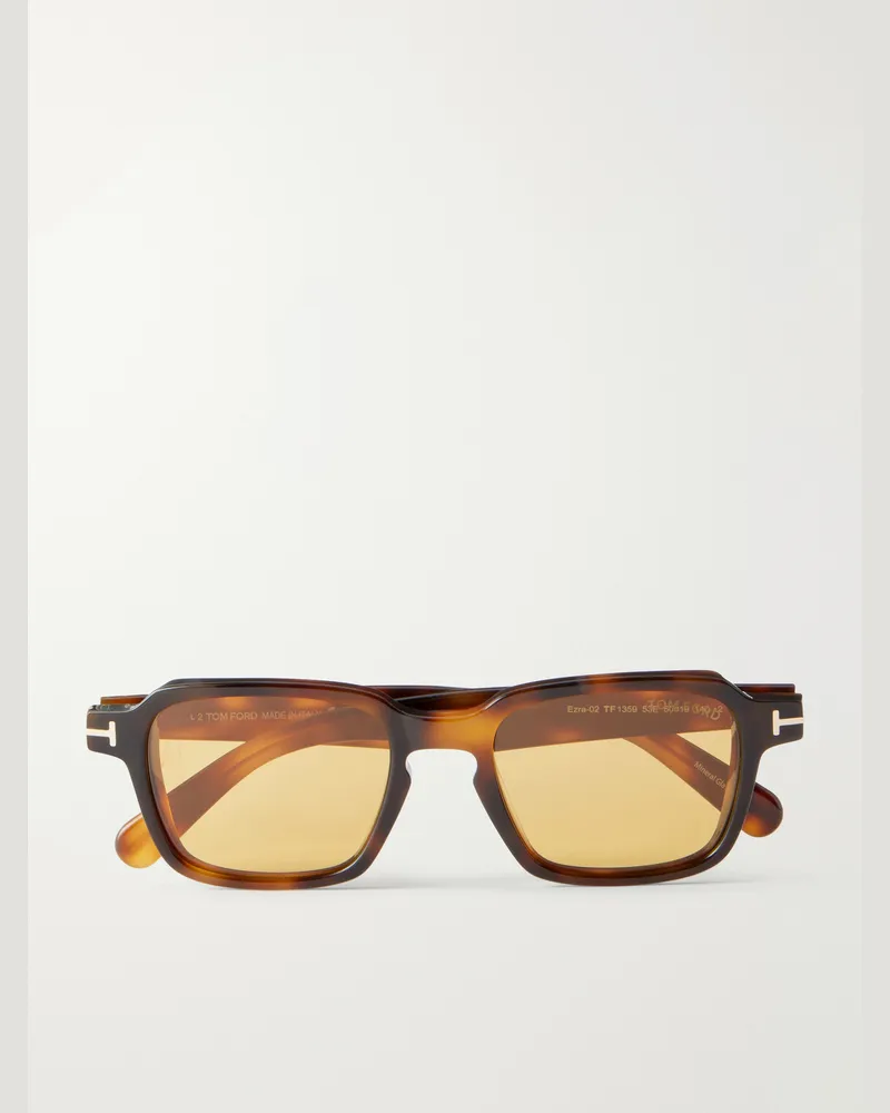 Tom Ford Ezra-02 Square-Frame Tortoiseshell Acetate Sunglasses Tortoiseshell
