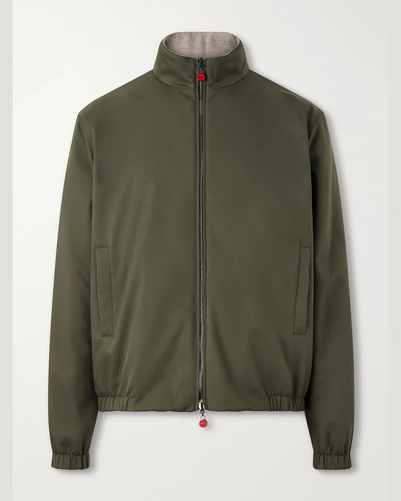 Kiton Reversible Shell Bomber Jacket Green