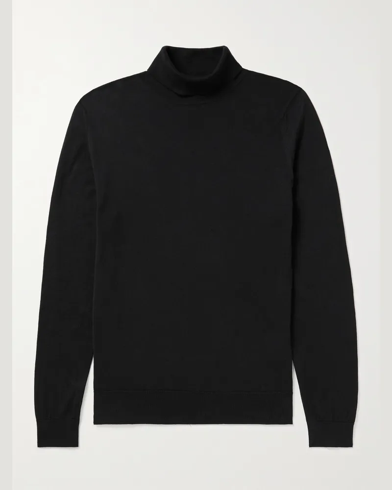 John Smedley Hawley Slim-Fit Sea Island Cotton Rollneck Sweater Black