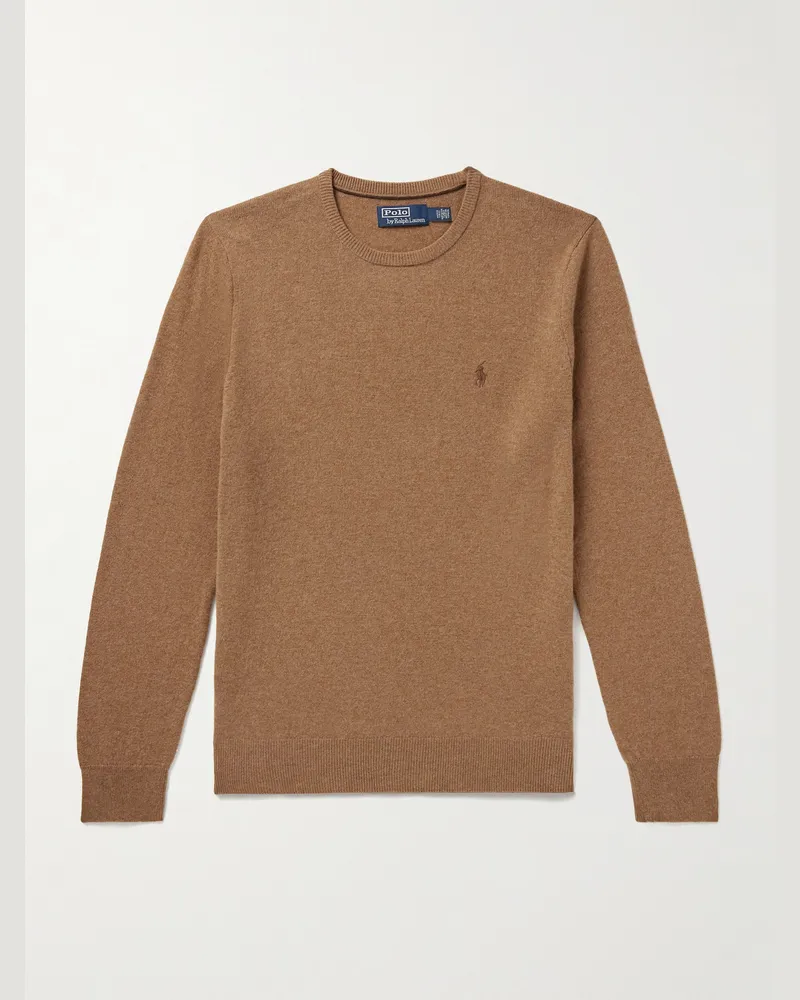 Ralph Lauren Pullover aus Wolle mit Logostickerei Braun