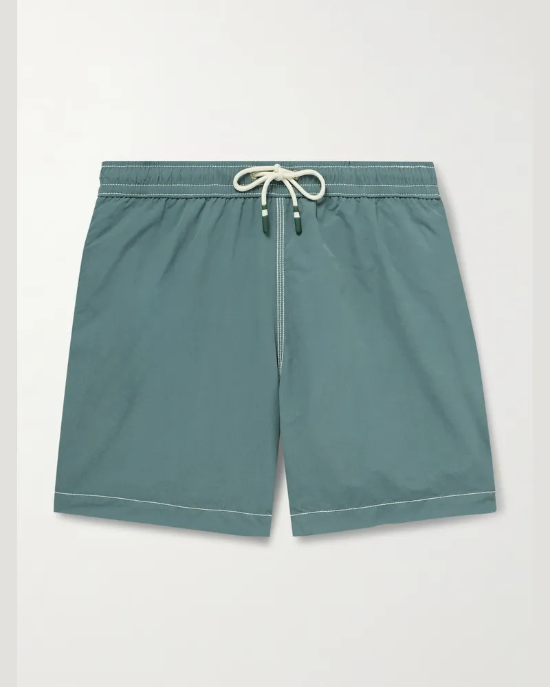 Hartford Gerade geschnittene mittellange Badeshorts Grün
