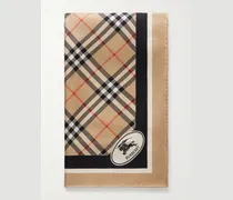 Logo-Print Checked Silk-Twill Scarf