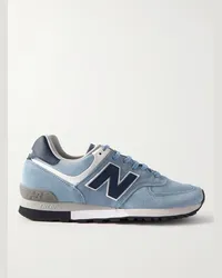 New Balance 576 Sneakers aus Veloursleder und Mesh mit Kunstlederbesatz Blau