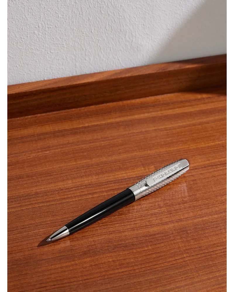Brescia Kugelschreiber aus Harz mit silberfarbenen Details