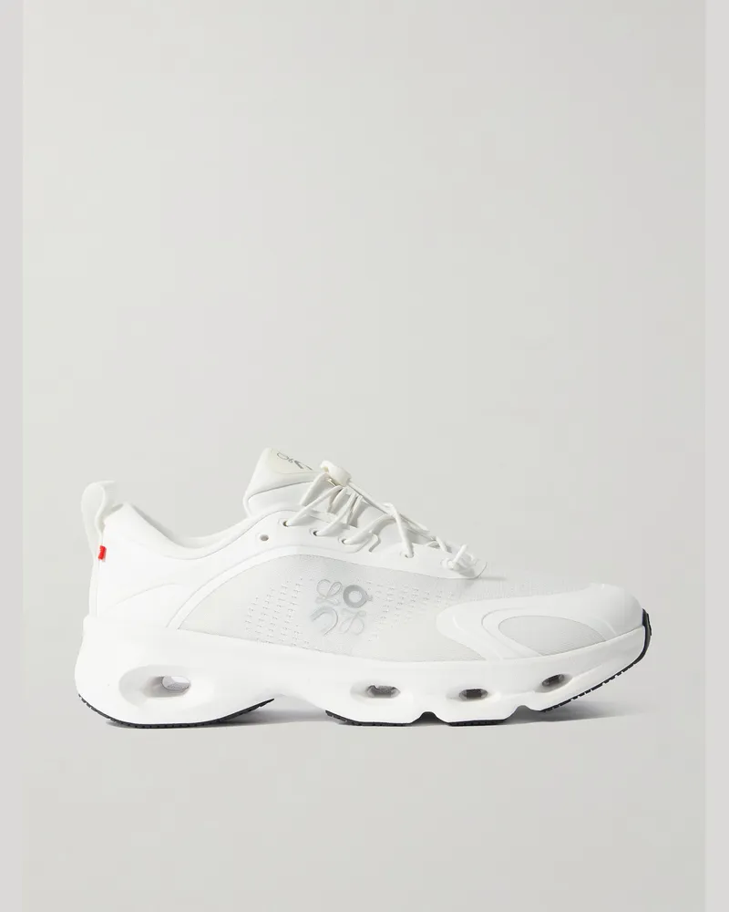 Loewe ON Cloudsolo Rubber-Trimmed Mesh Sneakers White