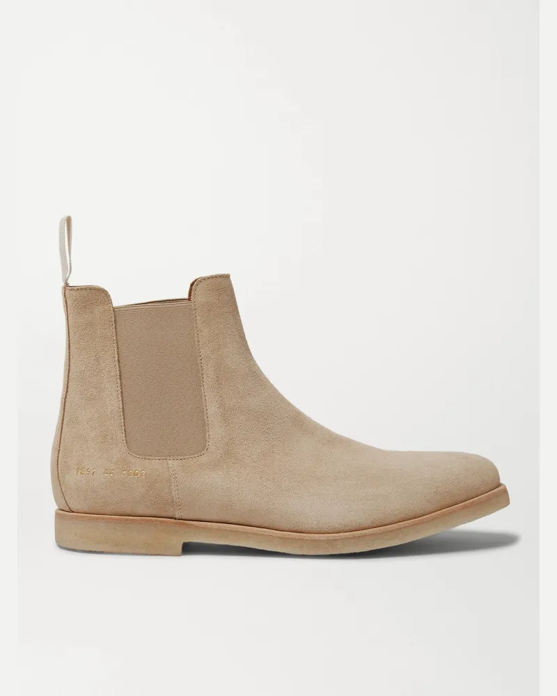 Common Projects Chelsea Boots aus Veloursleder Neutral