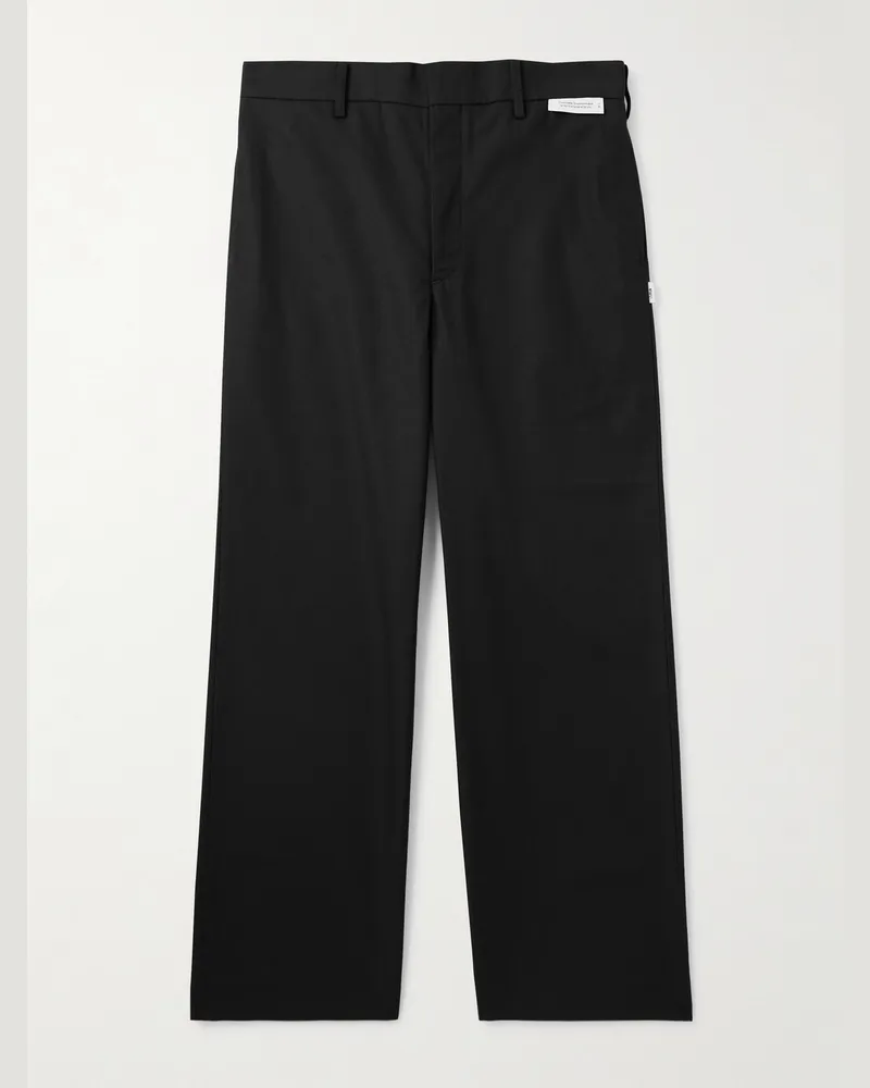 WTAPS Straight-Leg Cropped Canvas Trousers Black