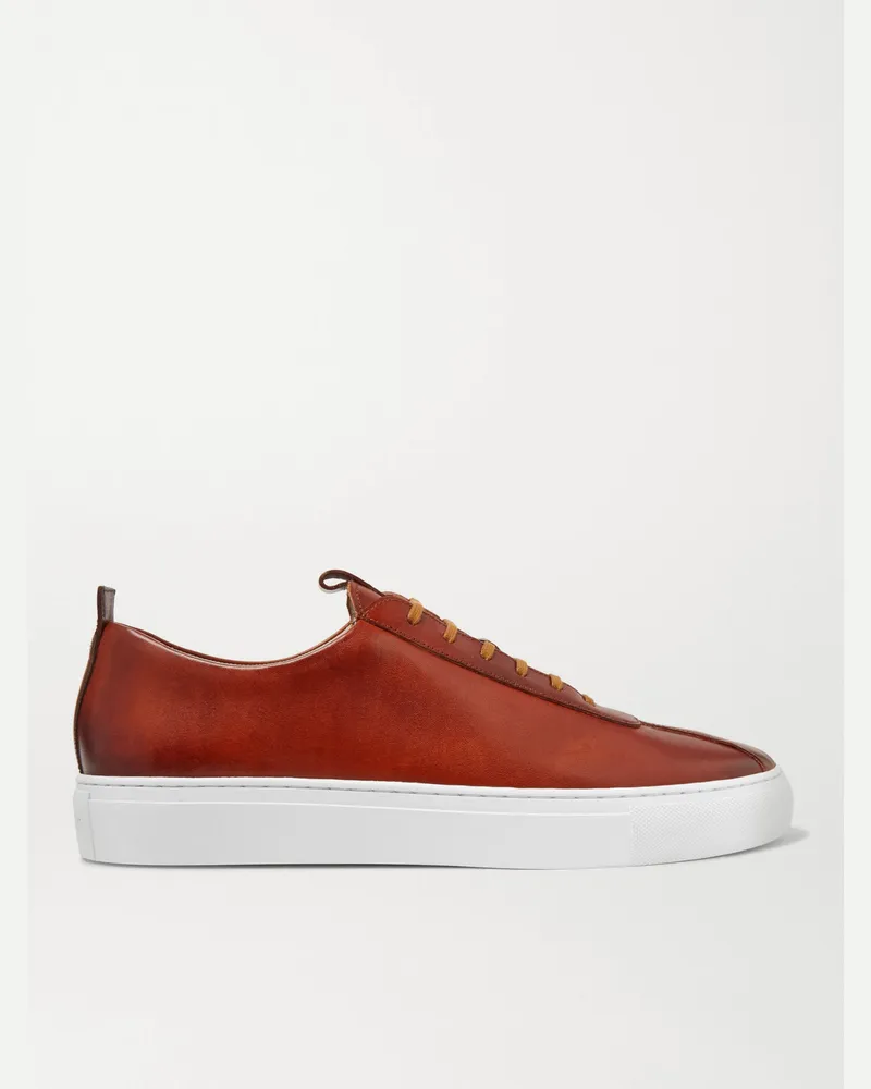Grenson  Sneakers aus handbemaltem Leder Braun