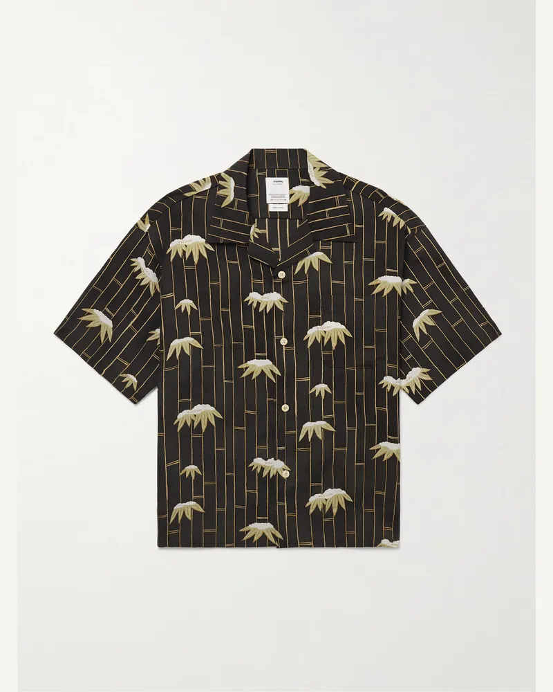 Visvim Copa Camp-Collar Printed Silk Shirt Black