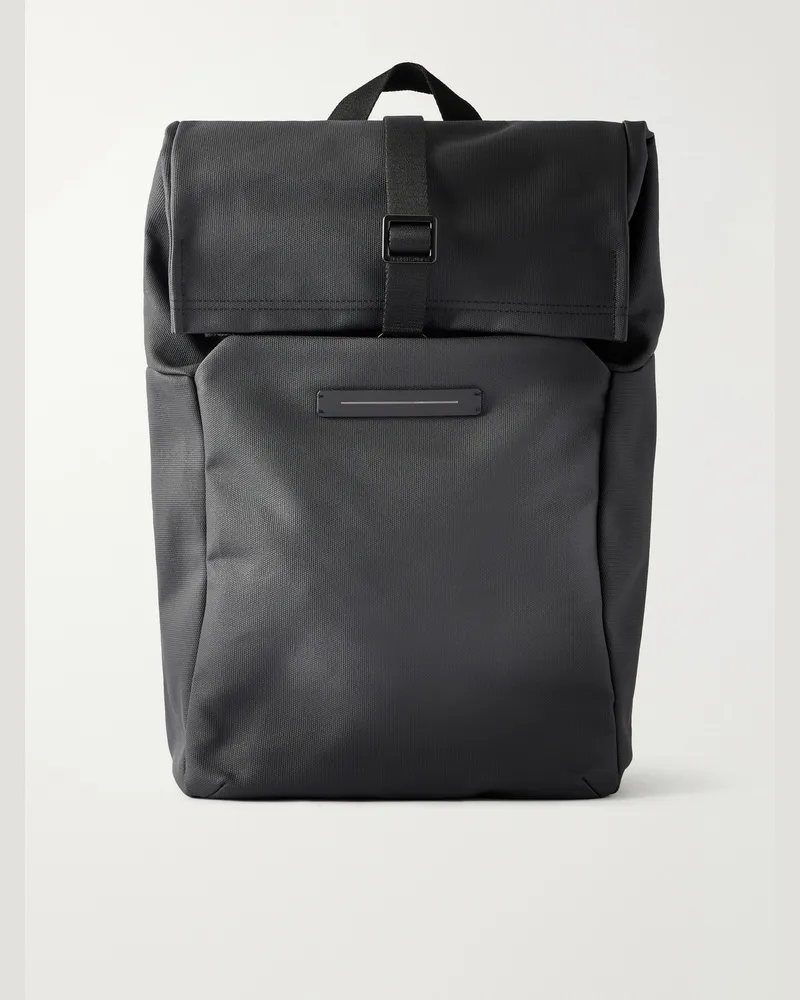 HORIZN STUDIOS SoFo Rolltop X Waxed Cotton-Canvas Backpack Black