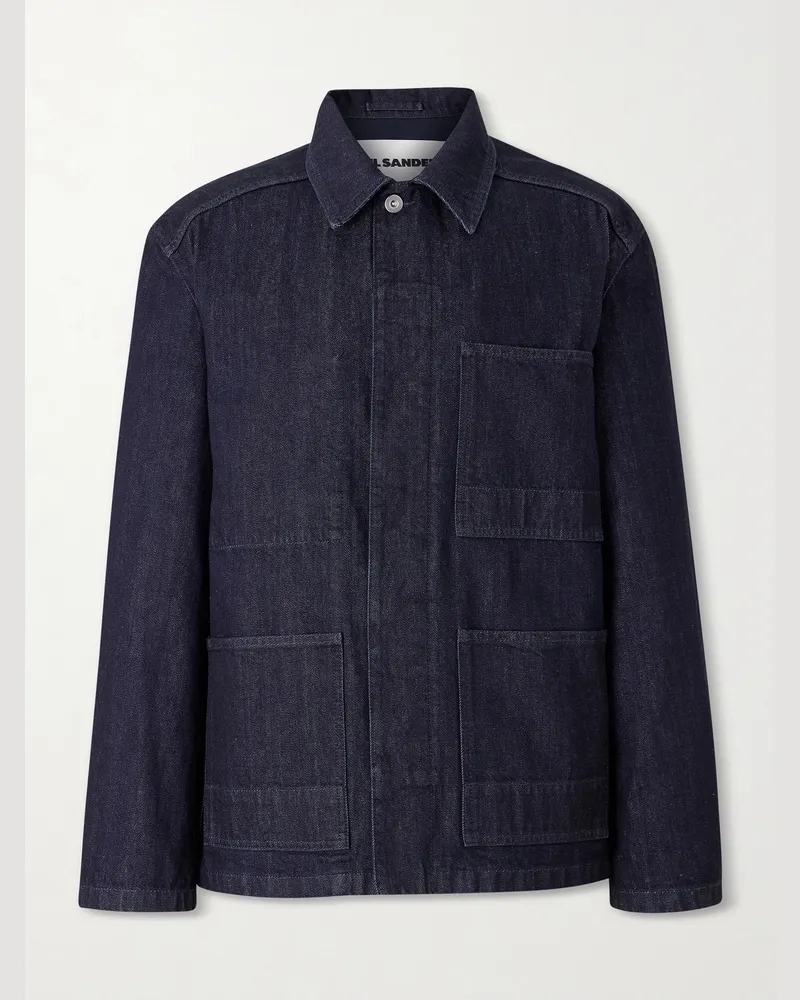 Jil Sander Blouson aus Denim Blau