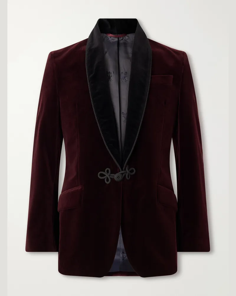 Favourbrook Cotton-Velvet Tuxedo Jacket Burgundy