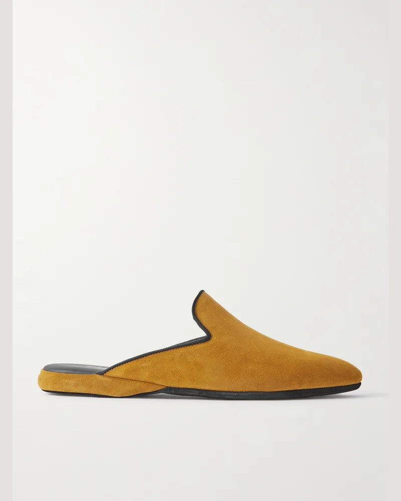 Rubinacci Comfort Slippers aus Veloursleder Gold