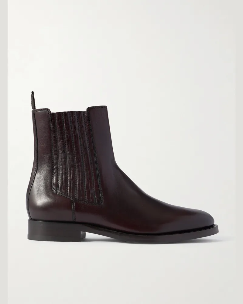Brunello Cucinelli Chelsea Boots aus Leder Burgunder