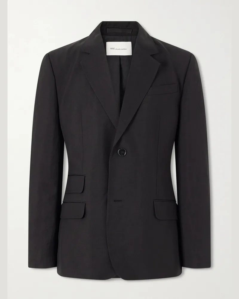 AMI Paris Twill Suit Jacket Black