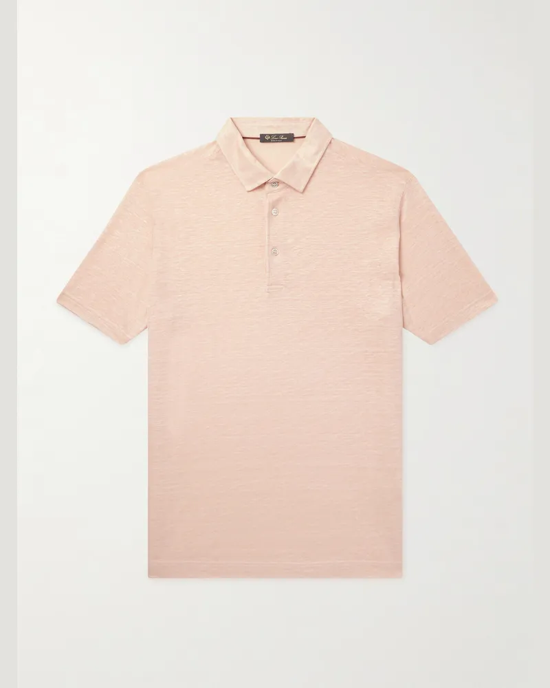 Loro Piana Polohemd aus Leinen Orange