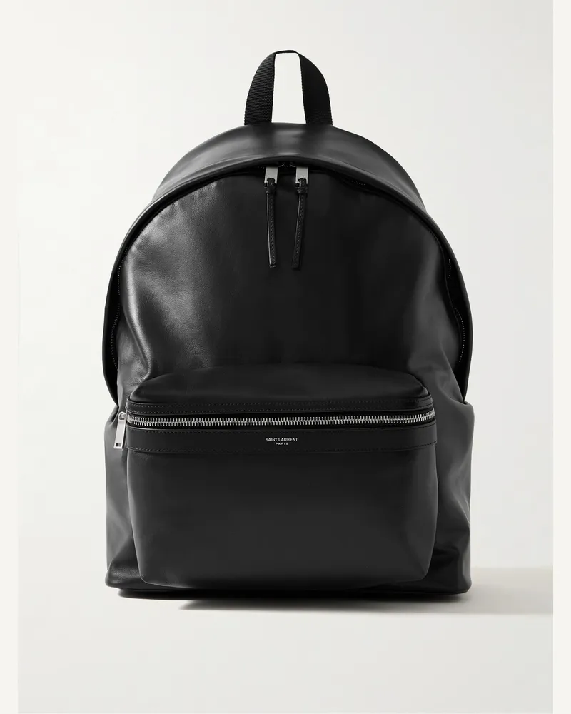 Saint Laurent City Leather Backpack Black