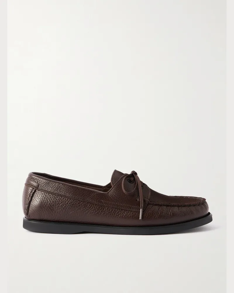SAMAN AMEL City Moc Bootsschuhe aus vollnarbigem Leder Braun