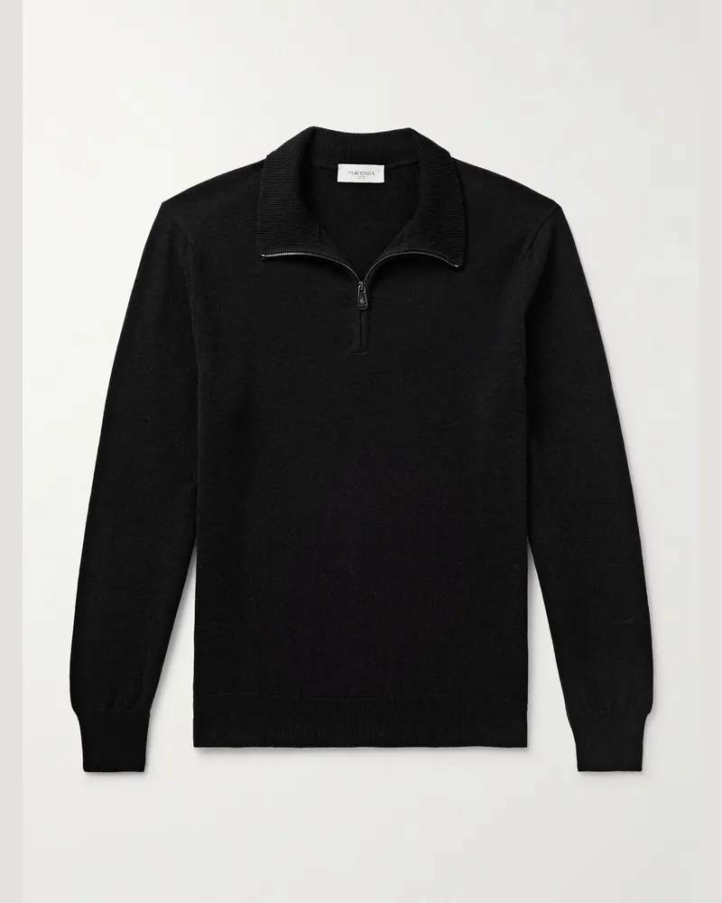 PIACENZA 1733 Cashmere Half-Zip Sweater Black