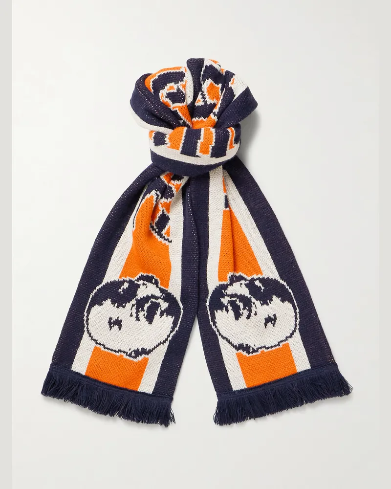 J.W.Anderson Schal aus Jacquard-Strick mit Fransen Orange