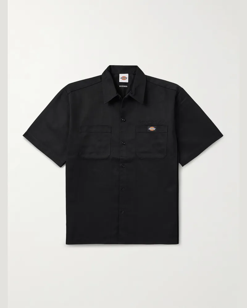 Wacko Maria Dickies® Hemd aus Baumwollgabardine mit Stickerei und Logoapplikation Schwarz