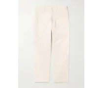 Gerade geschnittene Hose aus Baumwoll-Ripstop mit Logoapplikation