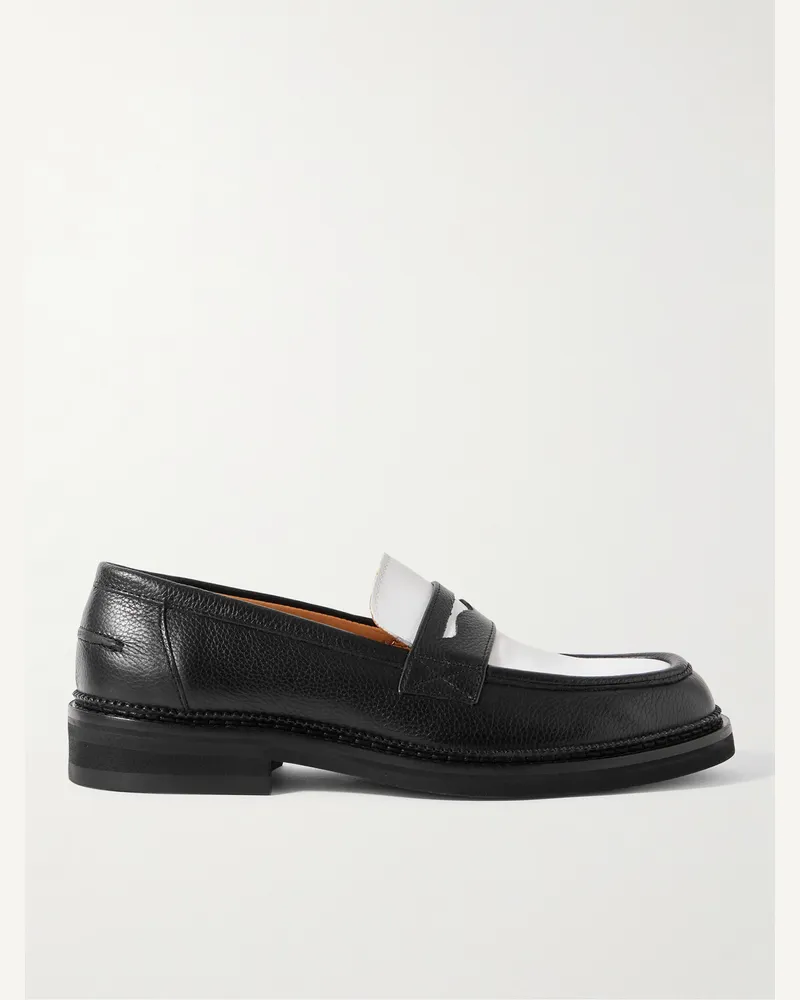 MR P. Jacques zweifarbige Pennyloafers aus Leder Schwarz