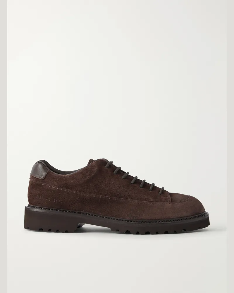 Common Projects Leather-Trimmed Suede Hiking Boots Brown