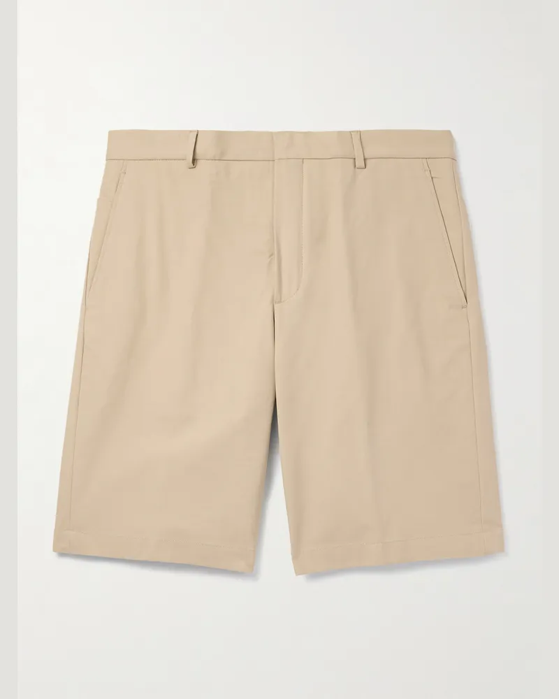 Loro Piana Jarno Straight-Leg Stretch-Cotton Bermuda Shorts Neutrals