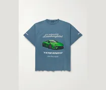 Lamborghini Oversized Printed Cotton-Jersey T-Shirt