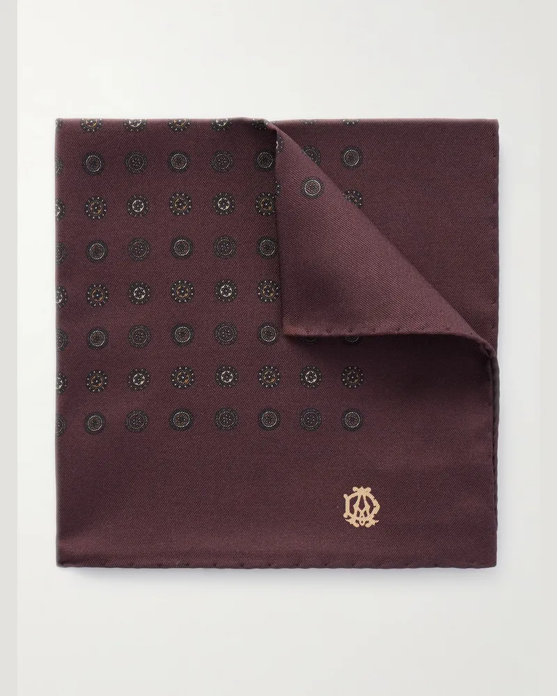 Dunhill Einstecktuch aus Maulbeerseiden-Twill mit Print Burgunder